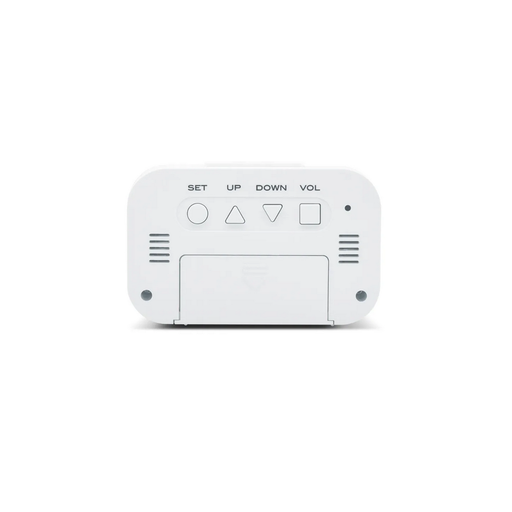 9cm White Backlit Digital Alarm Clock- Acttim Kitto: Snooze, Volume Control, LCD Screen - Best Quality