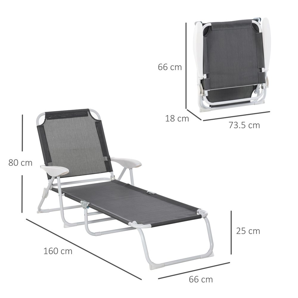 Ultimate Comfort Reclining Lounge Chair: 4-Level Backrest, Grey