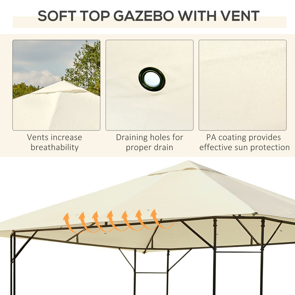 Outdoor Gazebo for Garden Party Tent, Wedding Canopy Pavilion Cream-white