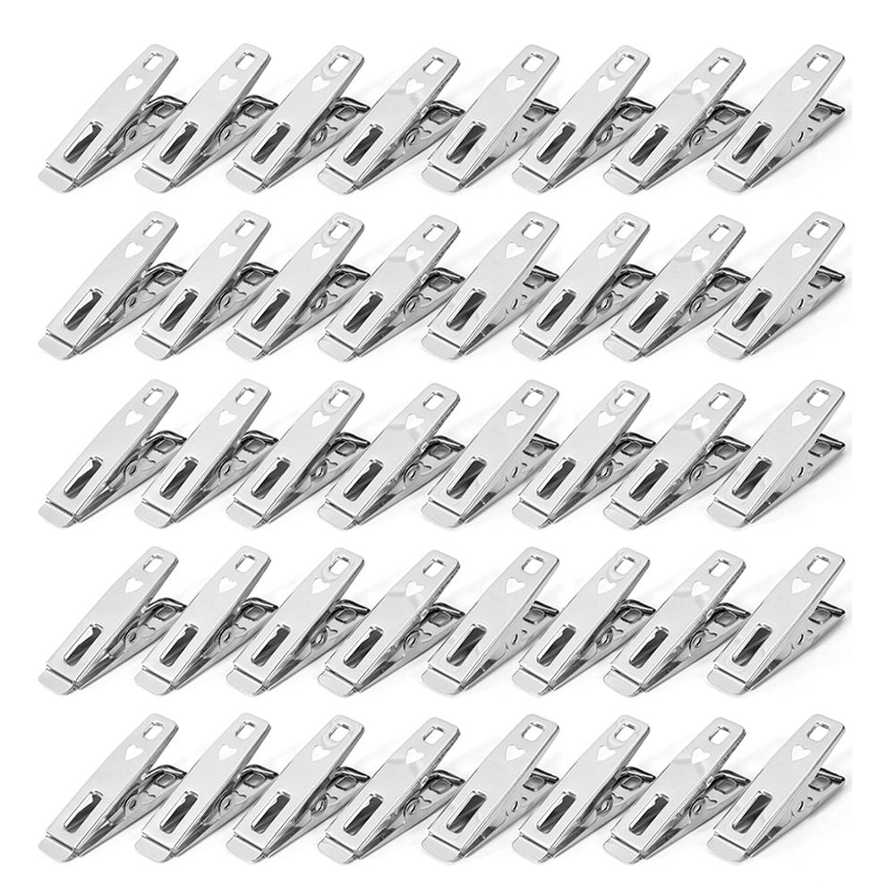 Vinsani Pack of 20 - 80 Stainless Steel Spring Loaded Metal Laundry Clothes Clip Pegs