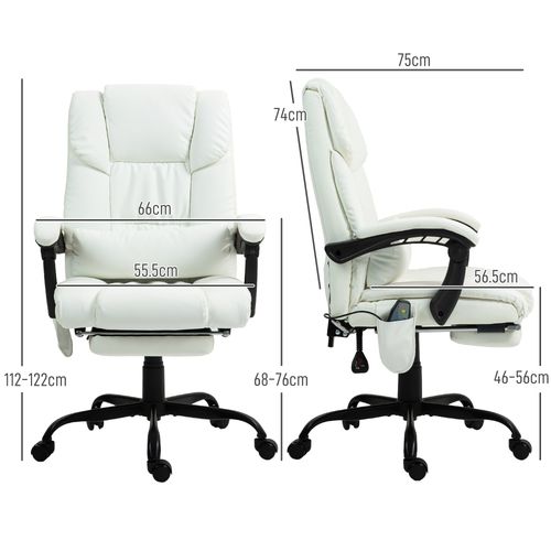 Vinsetto PU Massage Office Chair Height Adjustable Computer Chair
