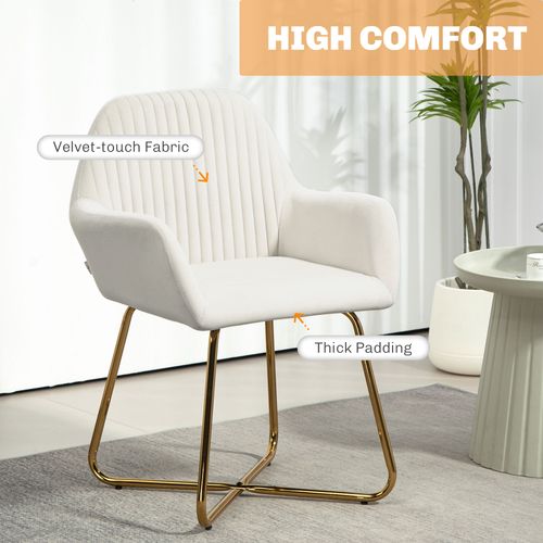 HOMCOM Modern Accent Chair Velvet-Touch Upholstered Armchair