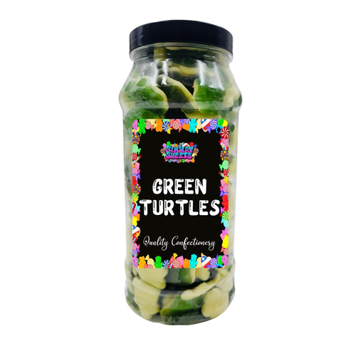 Gummy Green Turtles Retro Sweets Gift Jar - 880g
