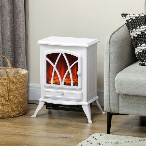 HOMCOM Freestanding Fireplace Flame Effect Electric Heater Log Burning