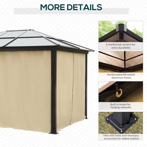Garden Party Tent Gazebo 3x3.6 m-Brown/Beige