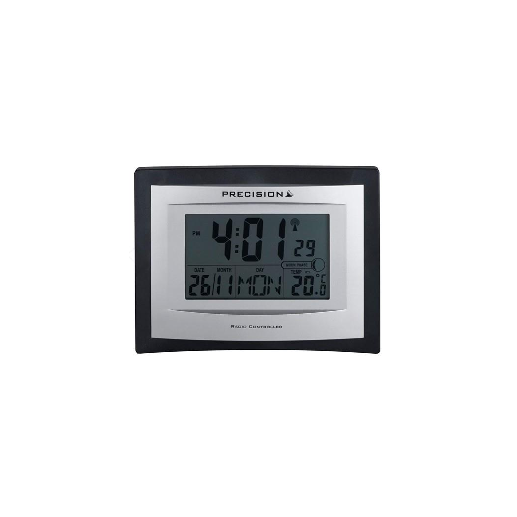 Precision Radio Controlled Wall Desk Clock, Day/date, Temperature Digital Display Alarm Clock AP046