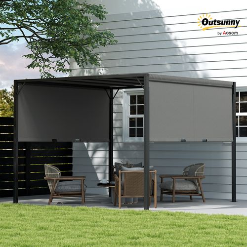 Outsunny 3 x 3(m) Pergola Metal Gazebo Outdoor Sun Shade Shelter Canopy