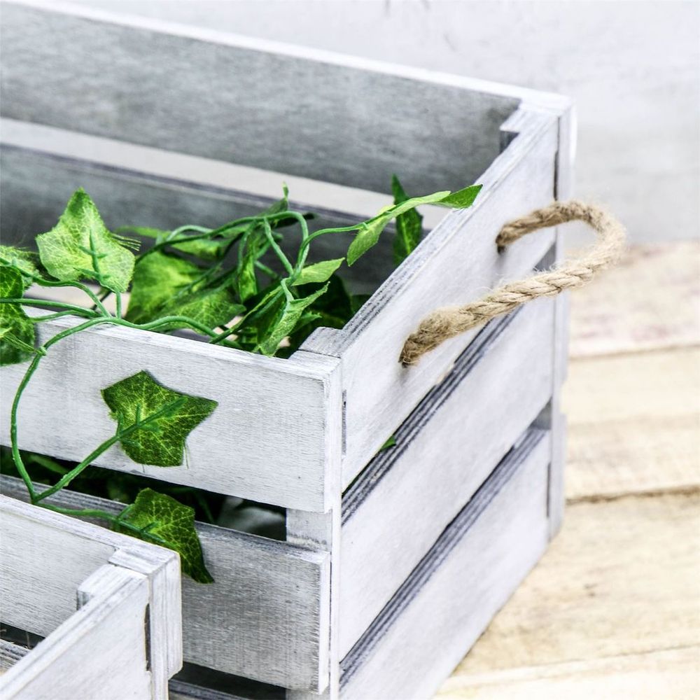 Premium Wooden Storage Crates - Set of 3 | Maison & White