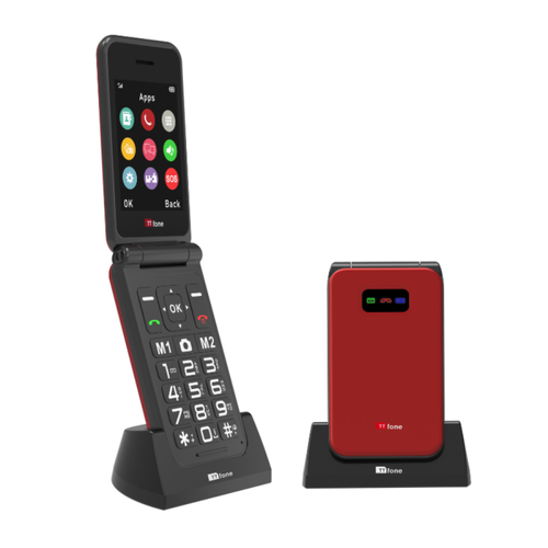 TTfone Red TT760 with Dock Charger, Three SIM