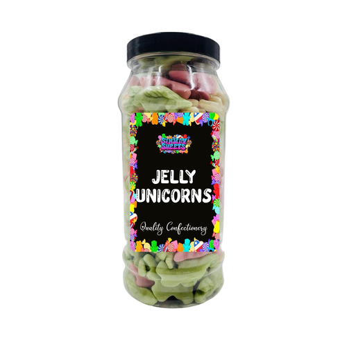 Jelly Unicorns Gummy Retro Sweets Gift Jar - 680g