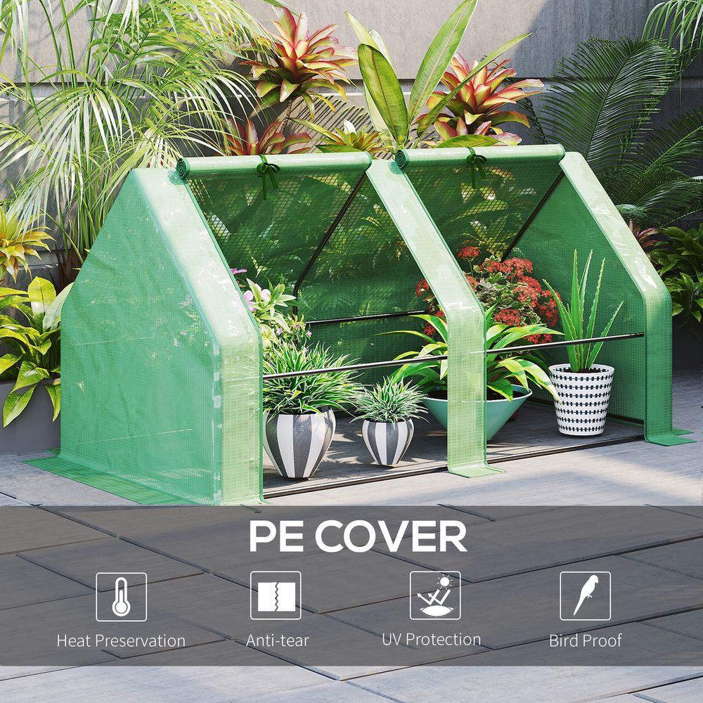 Portable Mini Greenhouse | Steel Frame & PE Cover | 180x90x90cm | Ideal for Small Spaces