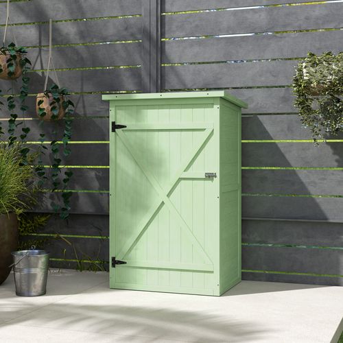 Outsunny Garden Shed Outdoor Tool Storage w/ 2 Shelves 75 x 56 x115cm Green
