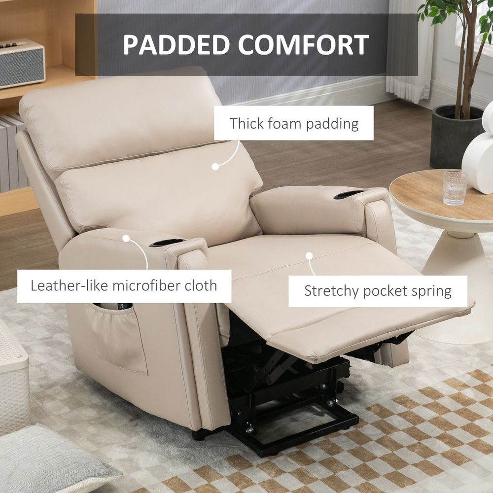 HOMCOM Lift Chair for Living Room, Recliner Chair with Vibration Massage, Heat
