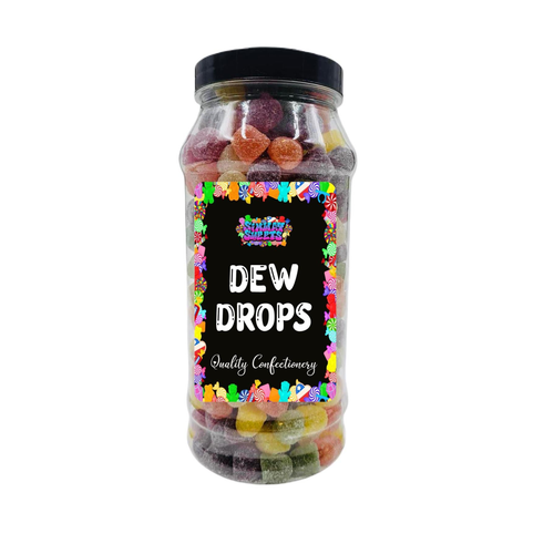 Dew Drops Fruit Flavour Gummy Retro Sweets Gift Jar - 740g