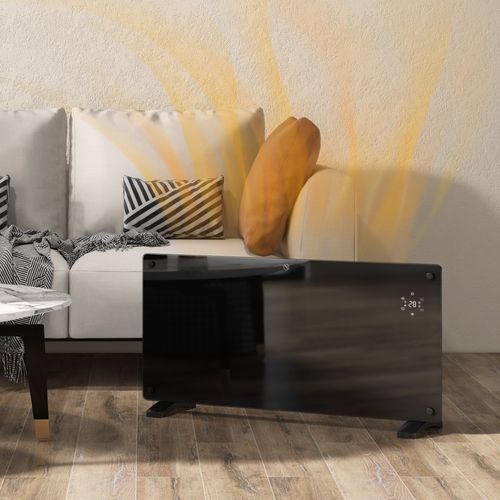 HOMCOM 1500W Electric Space Heater Radiator Wifi Smart App 24Hr 7 Day Timer