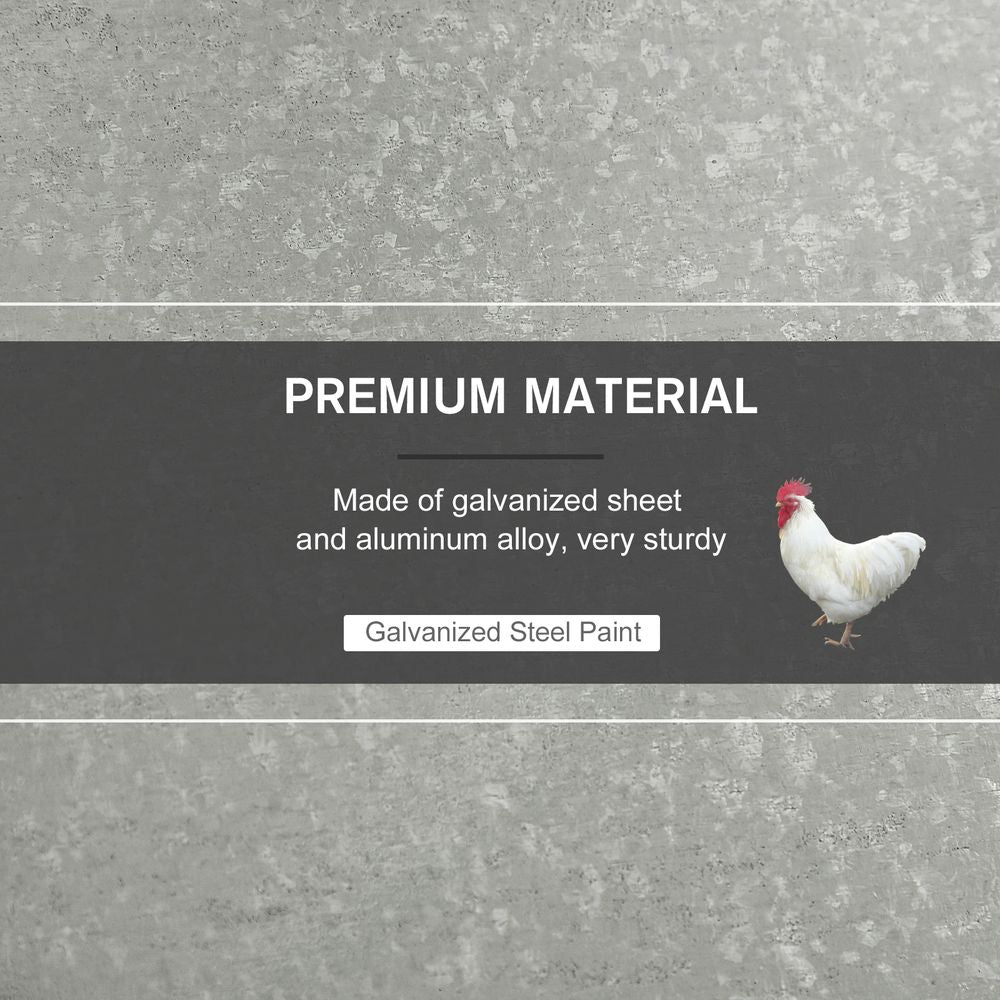 Automatic Chicken Feeder Galvanized Steel Poultry Feeders, 11.5kg of Feeds Pawhut