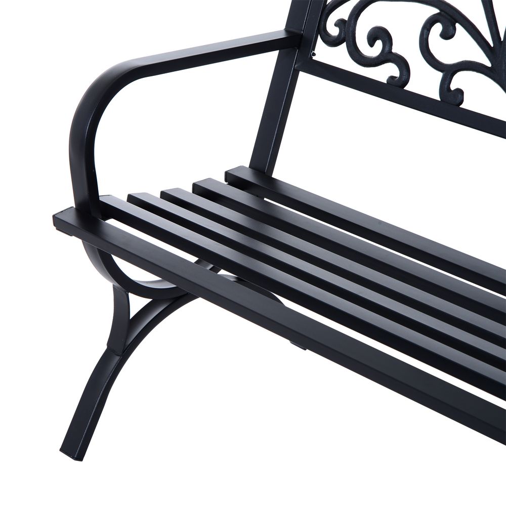 Garden Bench, Steel Black