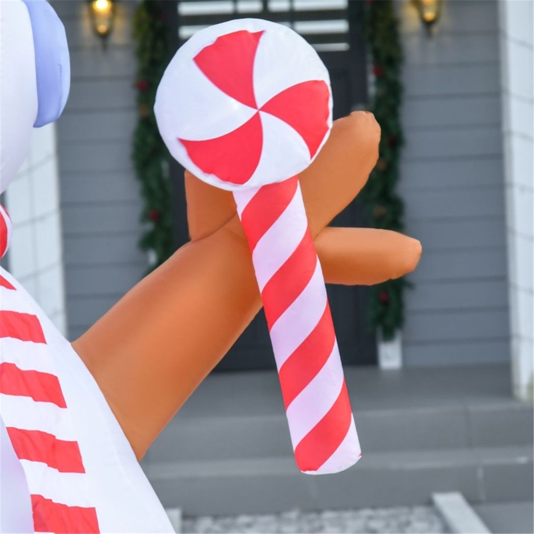 Inflatable Christmas Snowman with red hat and candy bar White 180W x 100D x 240Hcm