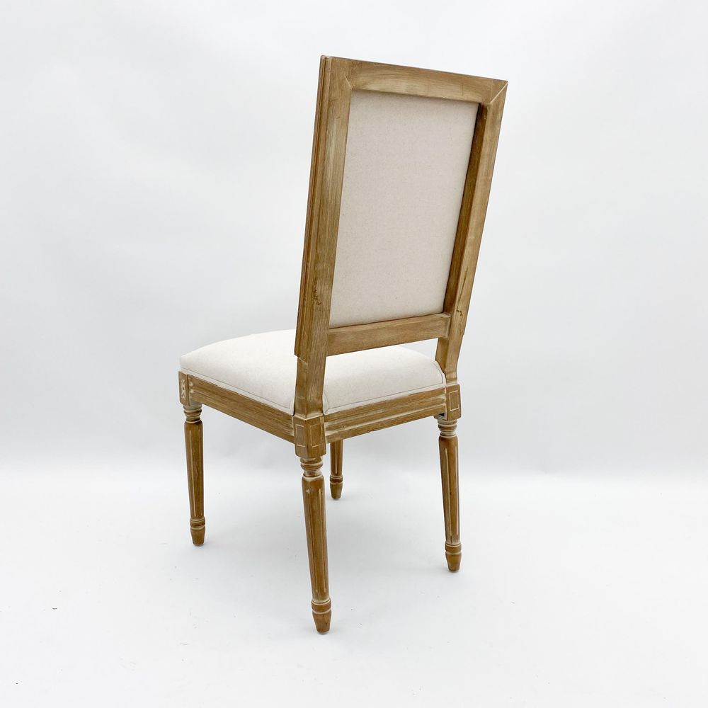 96cm Grey Linen Fabric Louis Chair