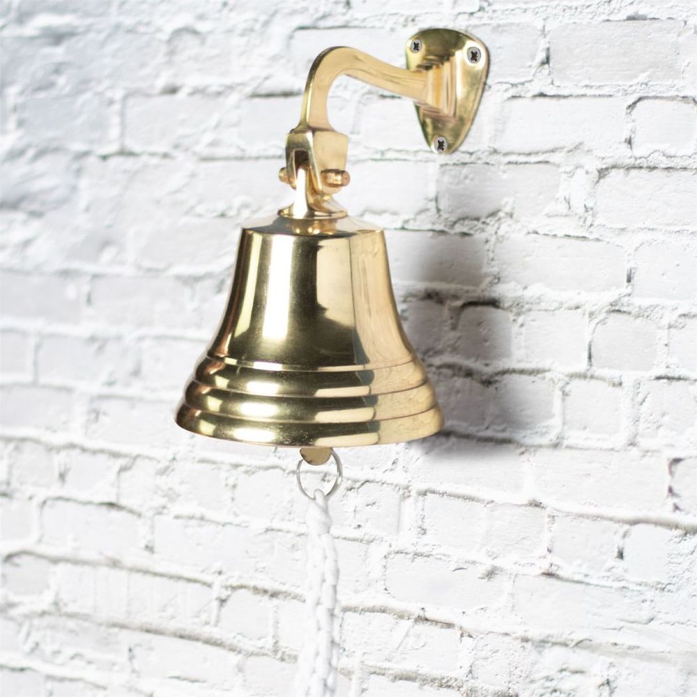Vintage Gold Ship Bell | Wall Mounted | M&W | High Quality | Perfect for Home or Bar Use