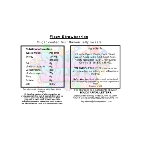 Fizzy Strawberries Simway Sweets