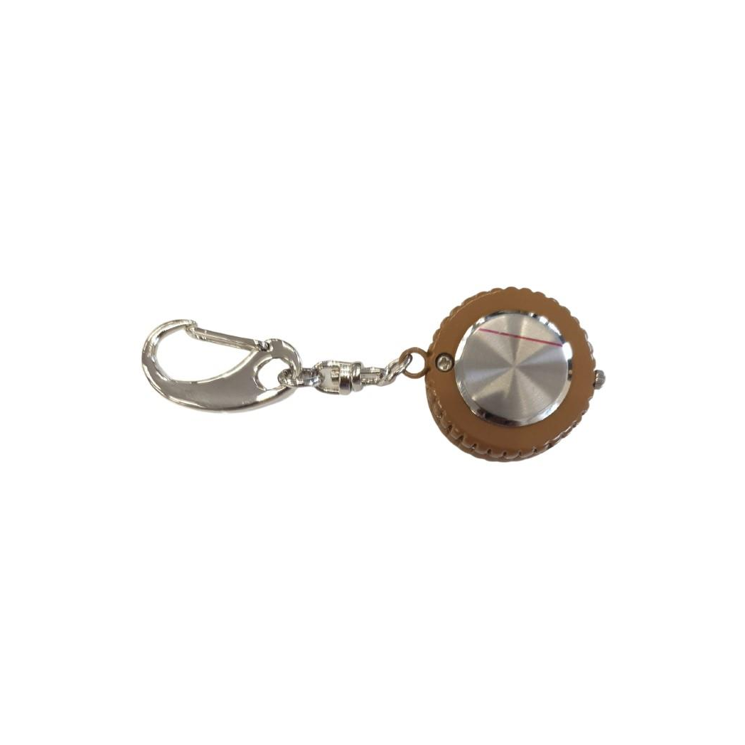 Imperial Key Chain Clock Sandwich Biscuit Silver IMP735- CLEARANCE NEEDS RE-BATTERY