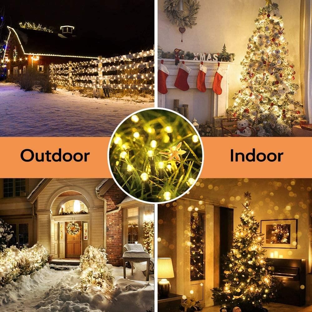 Planet Solar 200 Outdoor String Fairy Lights 20m - Warm White - Solar Powered - High Quality