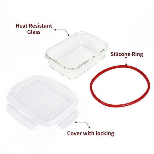 Vinsani Glass Food Storage 10-Pack Containers Rectangle Food Meal Prep Lunch Boxes with Lids Airtight Heat Resistant Leakproof Lid BPA-Free Dishwasher Microwave Oven Freezer Safe