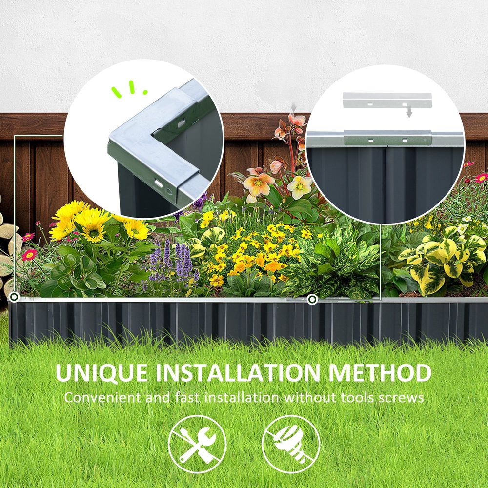Premium Metal Raised Garden Bed | Steel Planter Box | Gloves Included | 258cmx90cm