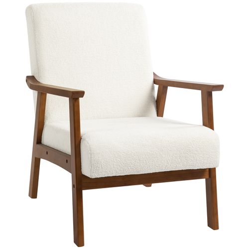 HOMCOM Boucle Accent Chair Armchair W/ Wide Seat for Living Room Bedroom