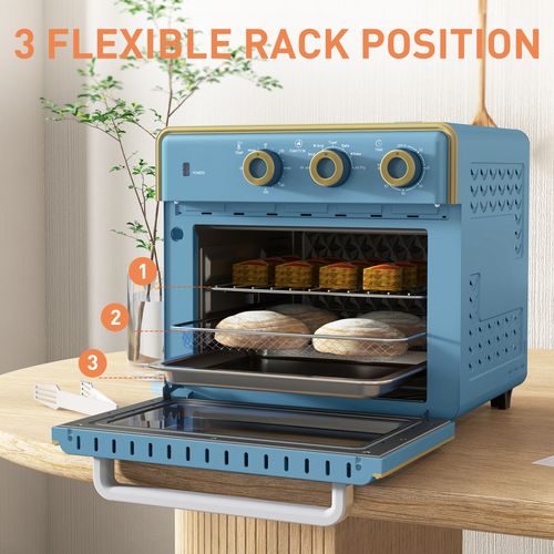 HOMCOM 20L Mini Oven with Adjustable Temperature, 60 Min Time 1400W