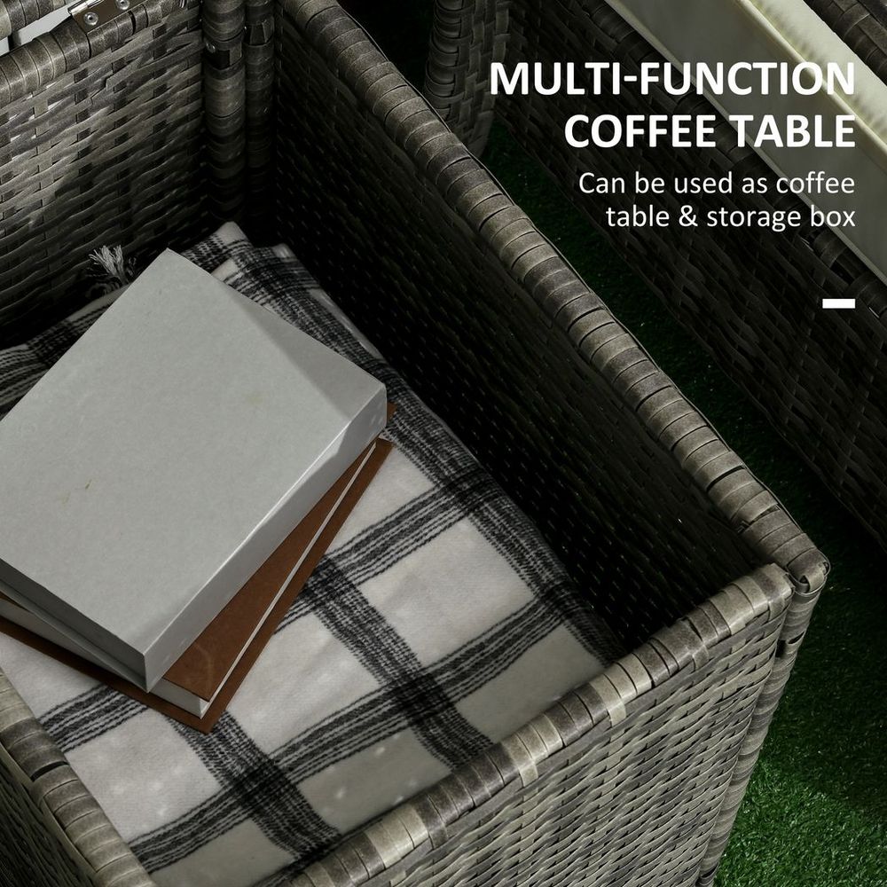 High-Quality 3-Piece PE Rattan Garden Sofa Set - Grey
