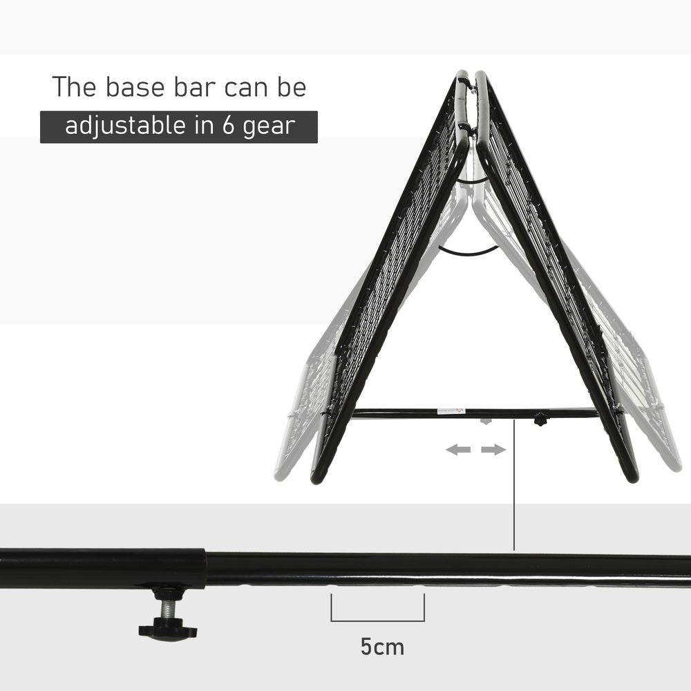 HOMCOM Adjustable Angle Rebounder Training Set with All Weather Double Layer Net