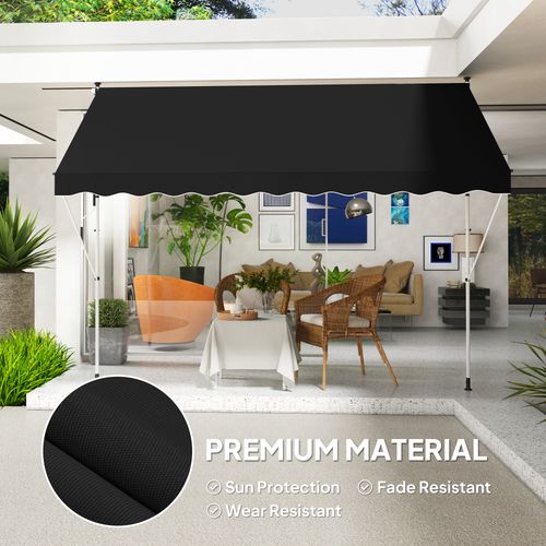 Outsunny 3 x 1.5 m Retractable patio  Awning Floor-to-ceiling shade, Black