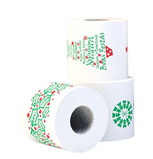 Renova Luxury Christmas Rolls - 9 Toilet Paper & 2 Kitchen XXL Rolls w/ 80 Sheet
