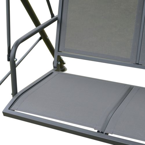 3 Seater Garden Swing Chair Grey Hammock Canopy Patio Outdoor Bench
