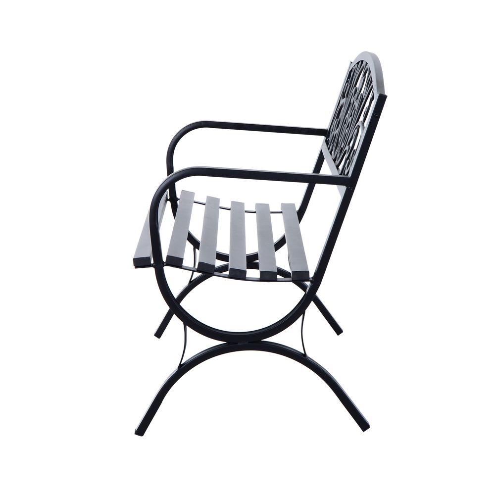 Garden Bench, Steel Black