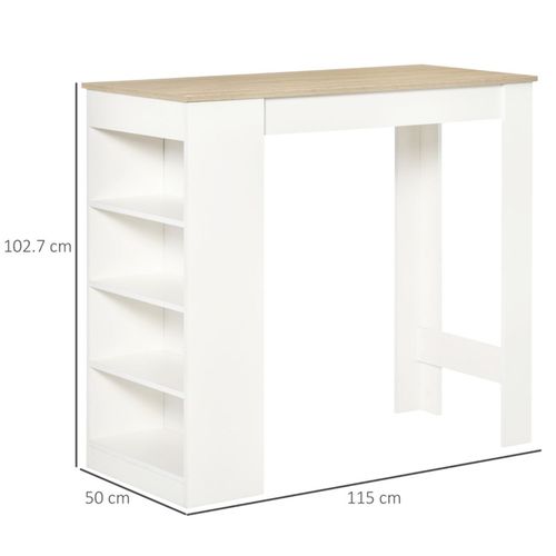 Coffee Bar Table Two-function design Natural Wood Effect 115W x 50D x 102.7Hcm 100kg