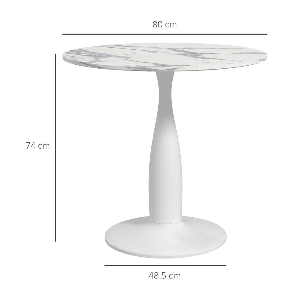 HOMCOM Round Dining Table with Steel Base for Living Room, Dining Room
