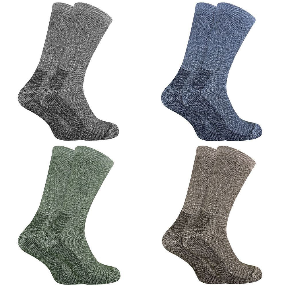 2 Pairs Mens Wool Rich Hiking Socks - SE071