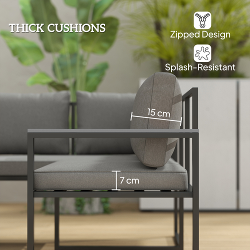 Outsunny 9 Seater Outdoor Corner Sofa Set with Wide and Deep Seats