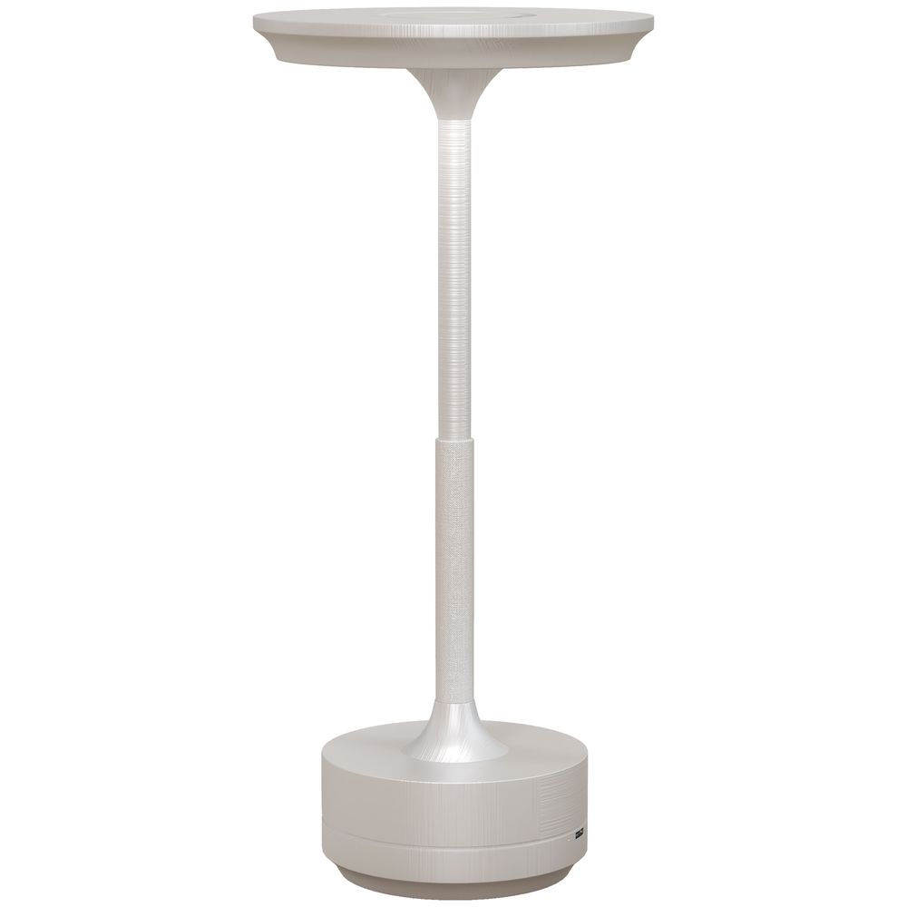 HOMCOM LED Cordless Table Lamp with Battery Operated for Bedroom, Silver