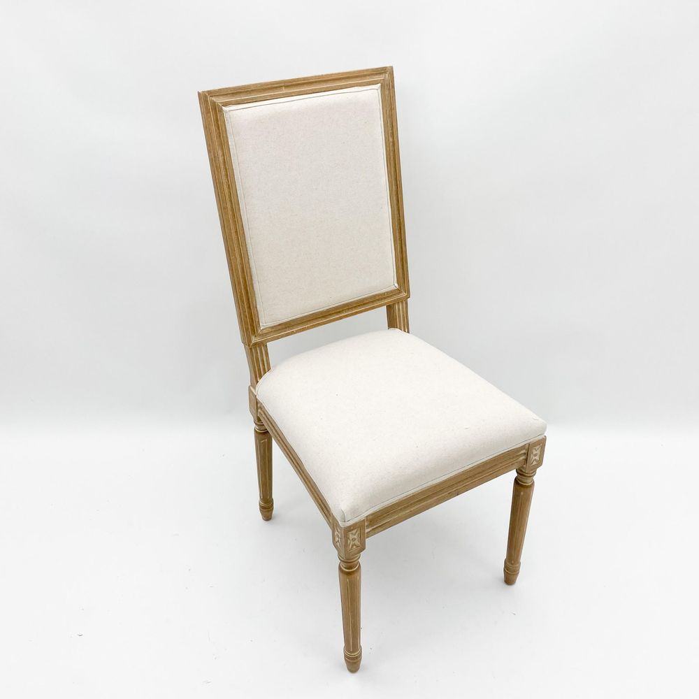 96cm Grey Linen Fabric Louis Chair