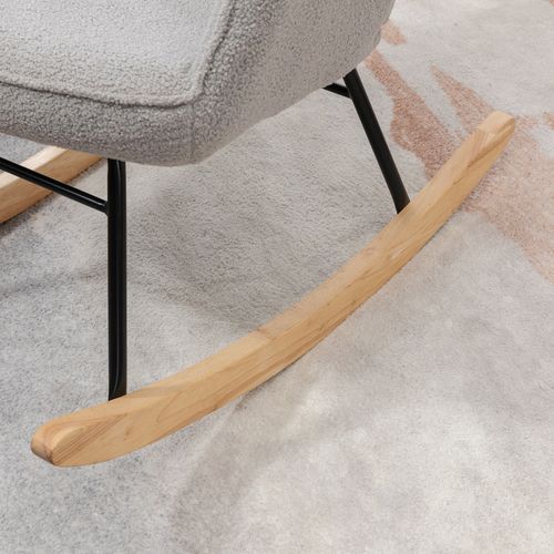HOMCOM Wingback Rocking Chair for Nursing w/ Steel Frame