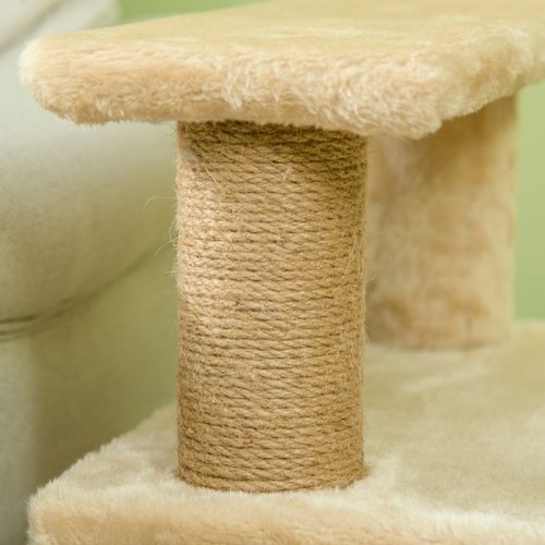 PawHut Dog Steps for Bed 4 Step Pet Stairs Cat House with Detachable Cover