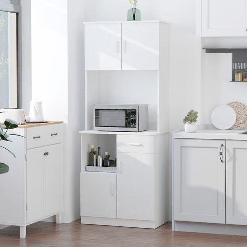 Kitchen Cabinet Storage W/Particle Board, 71W x 41D x 178Hcm-White Oak