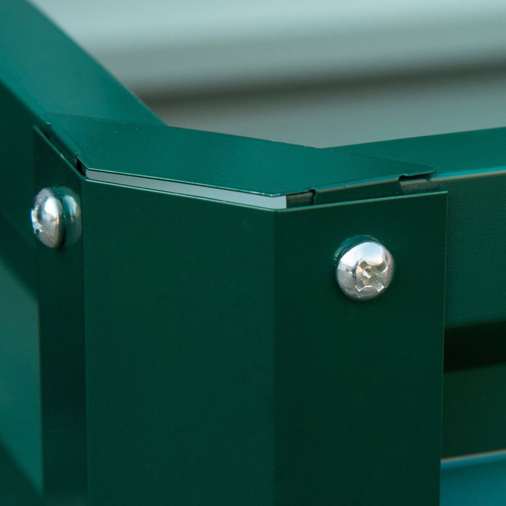 Outsunny 2-Pack Galvanized Raised Garden Bed - Easy Setup, Green - Superior Quality