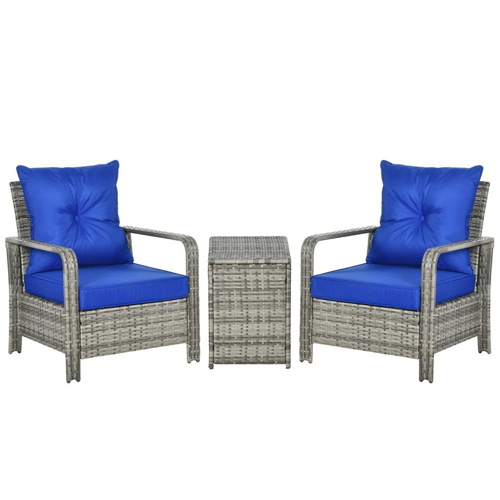 High-Quality 3-Piece PE Rattan Garden Sofa Set - Grey
