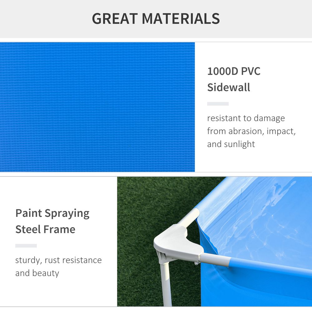 Premium Steel Frame Pool & Filter Pump Kit - Rust Resistant & Easy to Assemble - 315x225x75cm Blue