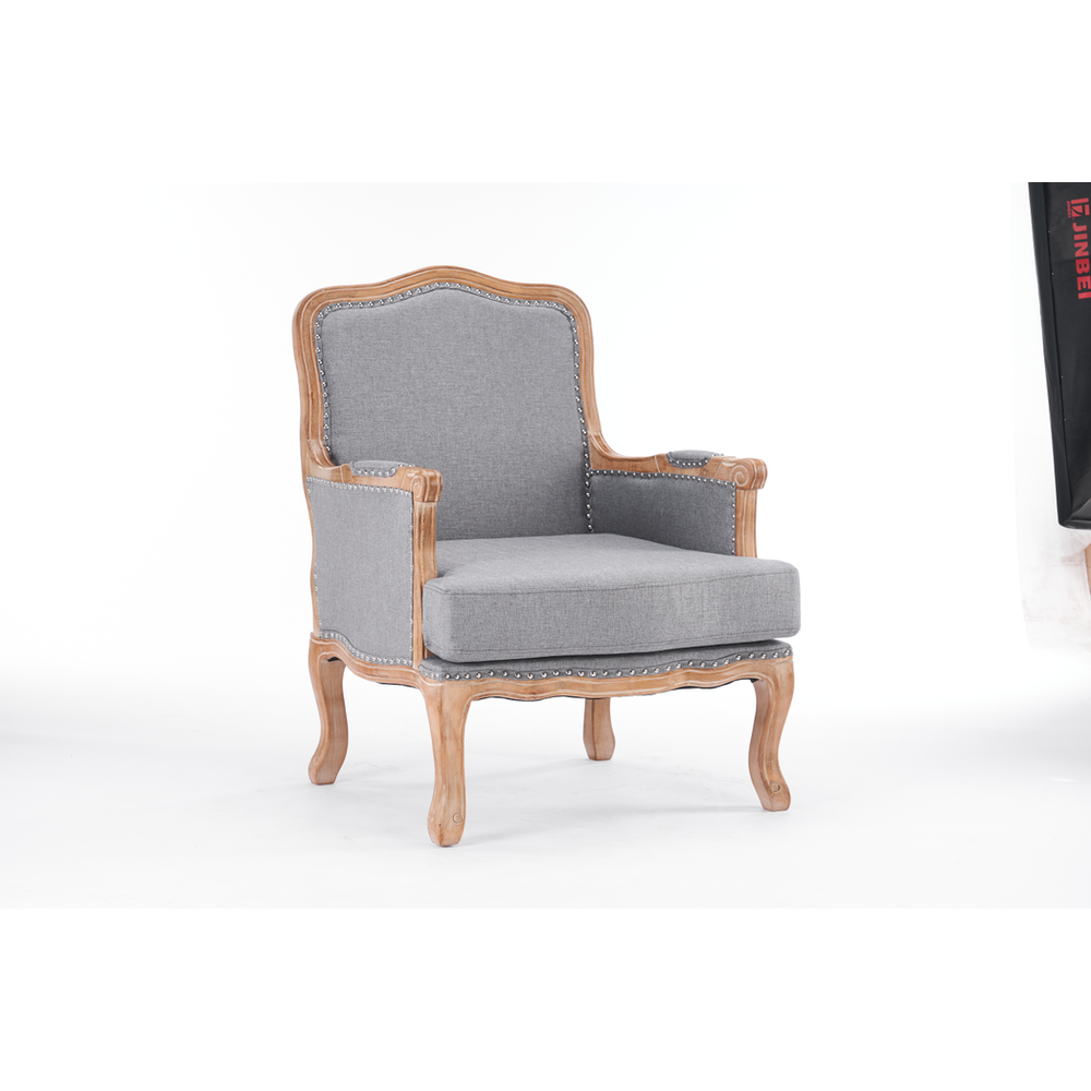 Premium 99CM Grey Linen Armchair - Stylish & Versatile Furniture for Home, Office, and Hotels